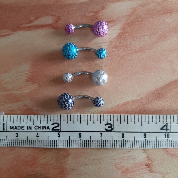 Body Candy 316L Multi-Color Zig Zag 14g   Curved Barbell Belly Ring Navel Pack - Picture 8 of 9
